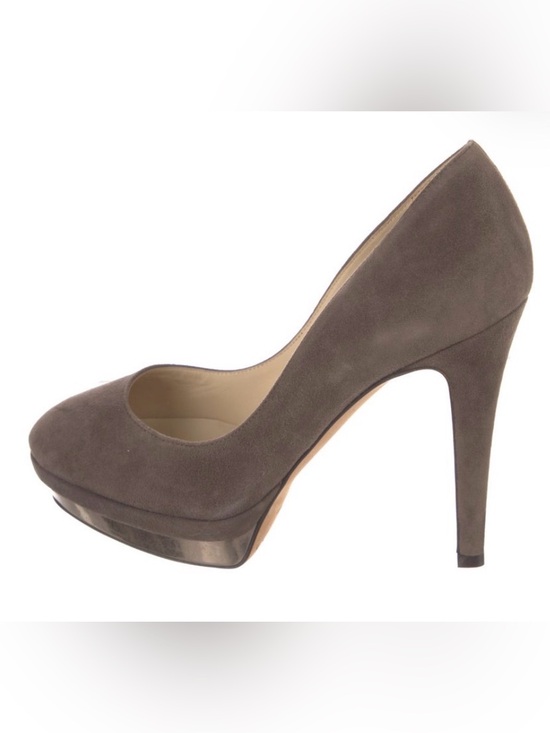 Jimmy Choo Shoes - Jimmy Choo Taupe Suede Platform Pump